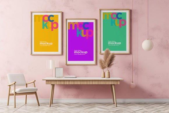 3 Frame Mockup with Decorative Item: A Versatile Design Tool for Creative Professionals