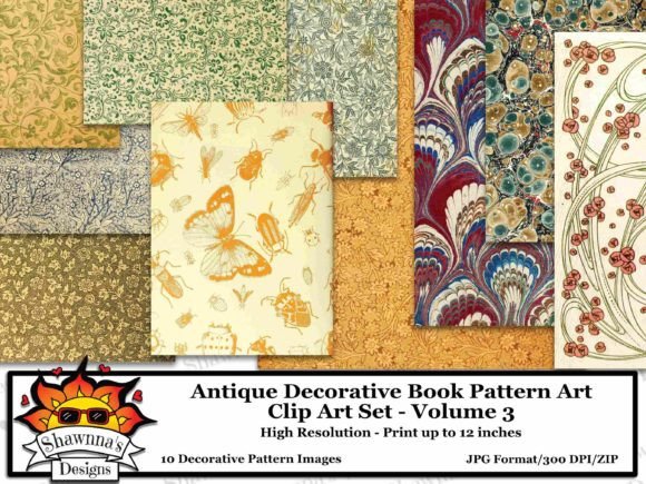 Antique Art Decorative Book Papers Vol 3