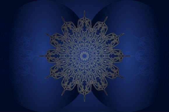 Blue and Gold Decorative Mandala Design: A Versatile Asset for Modern Creators
