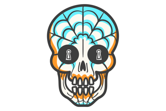 Death Day Skull. Color Decorative Mexica: A Vibrant Symbol of Cultural Expression