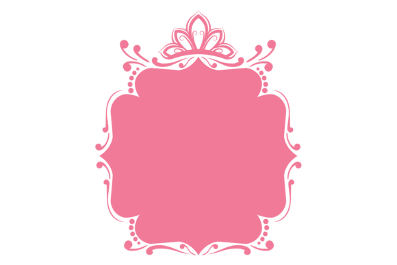 Decorative Pink Frame with Ornate Crown