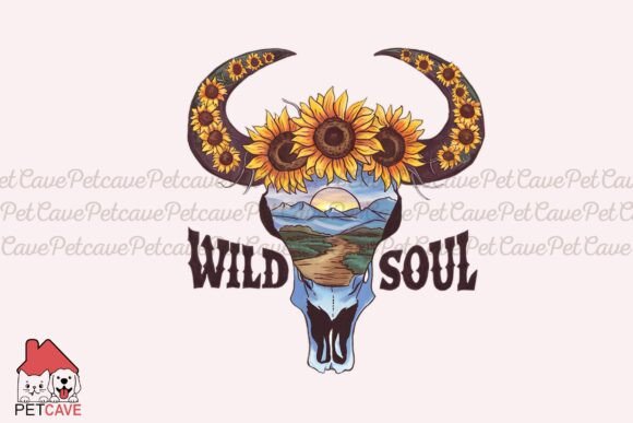 Decorative Skull Art with Sunflower Crow