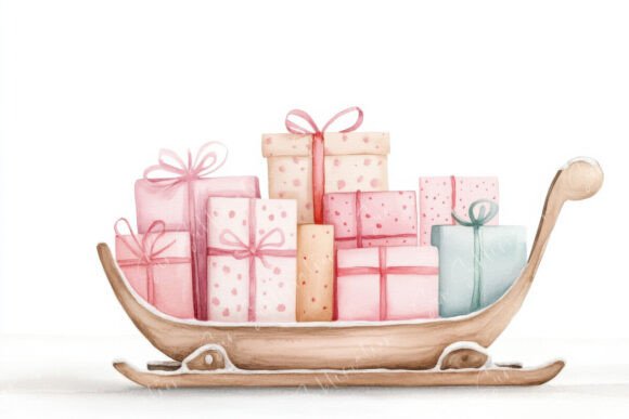 Decorative Wooden Sleigh Filled with Holiday Cheer