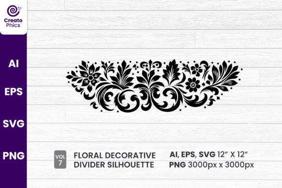 Elevate Designs with Floral Divider Silhouette 7