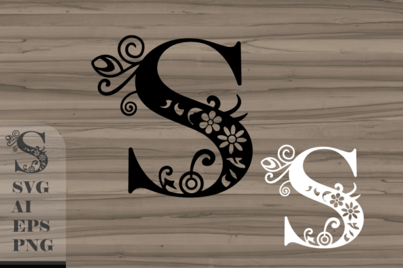 Elevate Your Creative Projects with a Floral Decorative Letter S