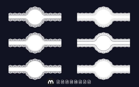 Elevate Your Projects with Decorative Circular Border Lace Frame SVG Design Vol-5