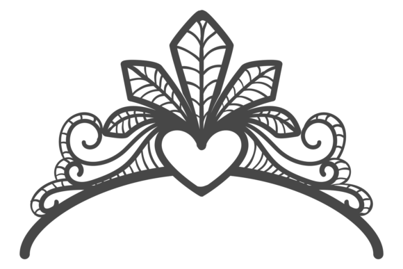 Elevating Your Designs with a Heart Jewel Tiara Hand Drawn Decorative Element