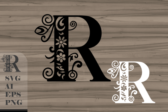 Floral Decorative Letter R: A Versatile Design for Creative Expression