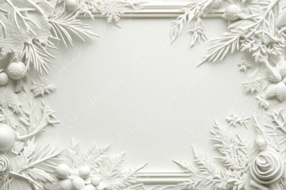 Integrating a Decorative White Frame with Intricate Leaf and Ornament Designs into Your Creative Workflow