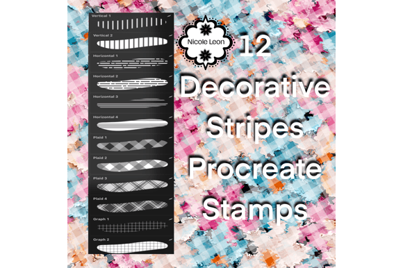 Procreate Decorative Stripes Stamps for iPad Art