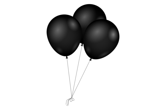 Realistic Balloons: Black Decorative Sale Assets