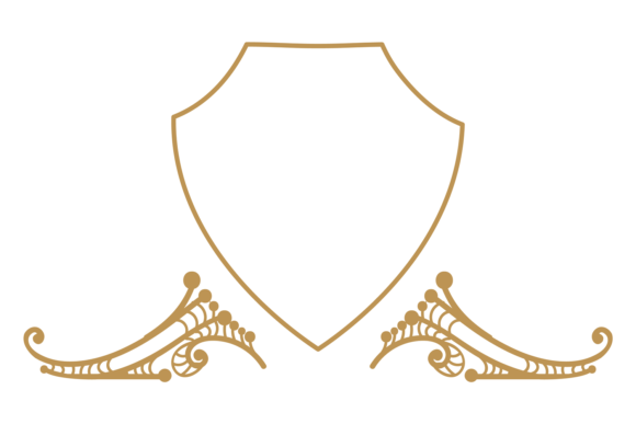 Shield Gold Frame: Vintage Elegance for Creative Projects