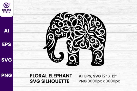 Unleashing Creativity with the Floral Decorative Elephant Silhouette